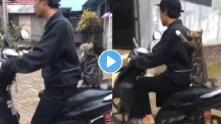 Viral Video the cat style of Sitting On a bike in the video will make you laugh too must watch This Funny Scene