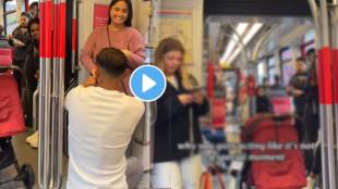 man proposes His girl friend in tram Content creator posts video with a message but other passengers were visibly unfazed