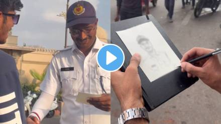 Artist Sketch Traffic Police On Roads Gifts Him Sketch portrait Cop Wholesome Reaction Will Melt Your Heart Watch Ones