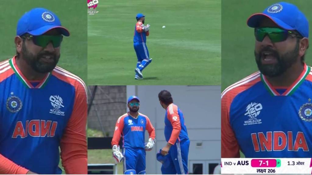 Rohit Sharma abused Rishabh Pant and badly scolds for Dropped Easy Catch of Mitchell Marsh Video Viral
