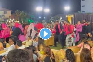 groom friends danced to the song Gulabi Sari in marriage