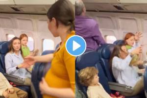 child in a plane troubles a pregnant woman and spoils her trip Mother Ignores and then Learns Important Lesson The Hard Way