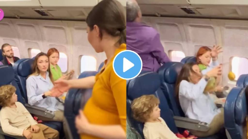 child in a plane troubles a pregnant woman and spoils her trip Mother Ignores and then Learns Important Lesson The Hard Way