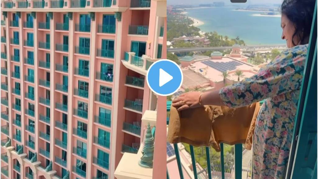 An Indian woman was seen drying clothes on the balcony of a Five star hotel in Dubai hotel Owner responds watch viral video