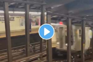man threw his bicycle on the railway track as a prank in new york shocking video goes viral