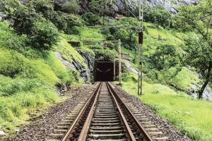 Safe rail travel in the ghats during monsoons strong nets cover to prevent landslides