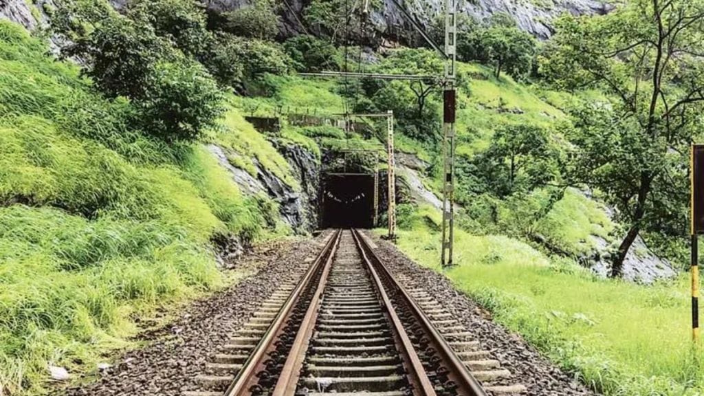 Safe rail travel in the ghats during monsoons strong nets cover to prevent landslides