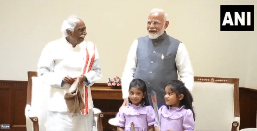 PM Modi Receives Two Special Guests At Parliament