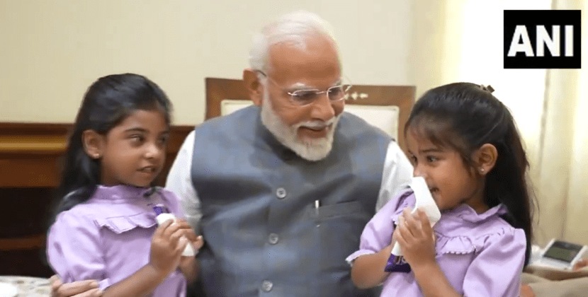 PM Modi Receives Two Special Guests At Parliament