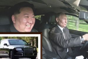 Vladimir Putin gifts a russian limousine aurus senat car to kim jong