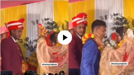 a bride wear varmala to groom a suddenly a third person come watch what happen next