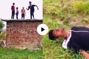 The boy jumps from the terrace for the reel he got Severe neck injury stunt video goes viral