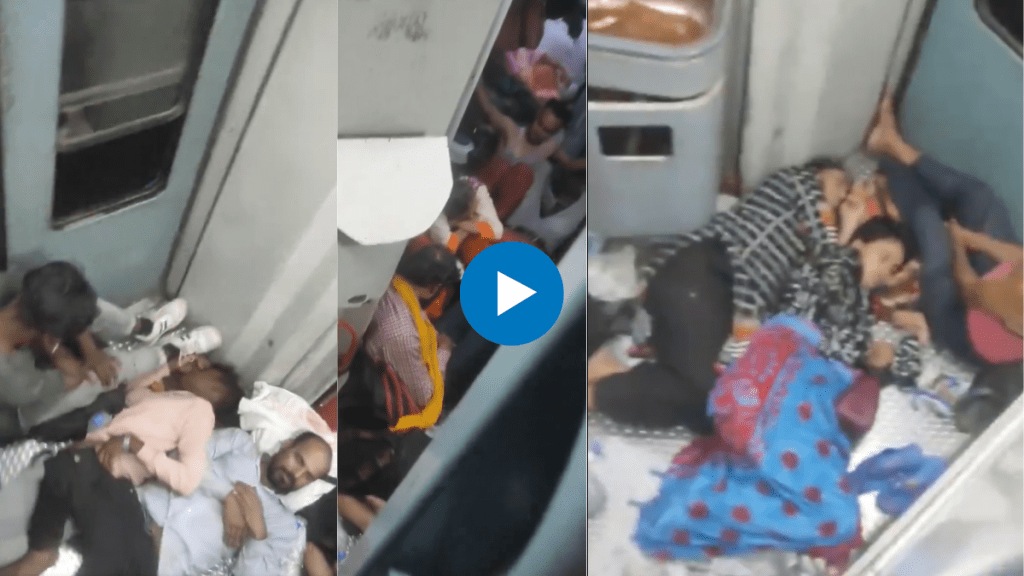 Watch Passengers sleep near toilet on Chhattisgarh Express