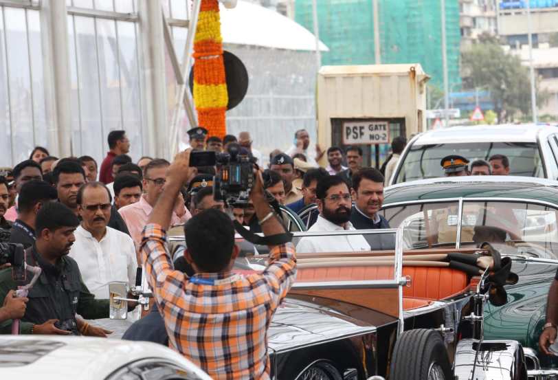 cm Eknath shinde at coastal road 