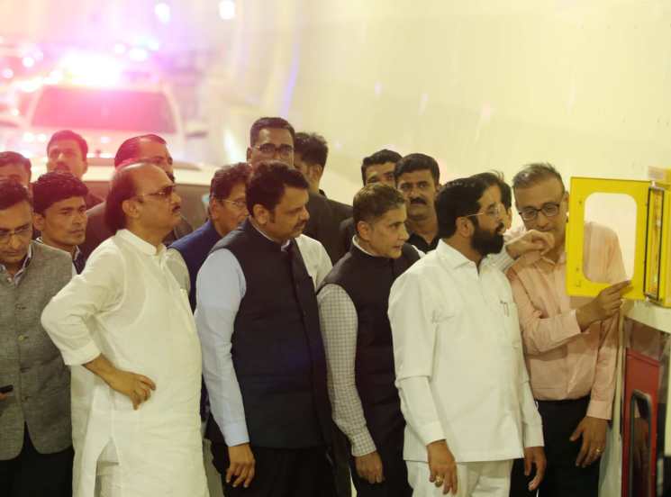 cm Eknath shinde at coastal road 