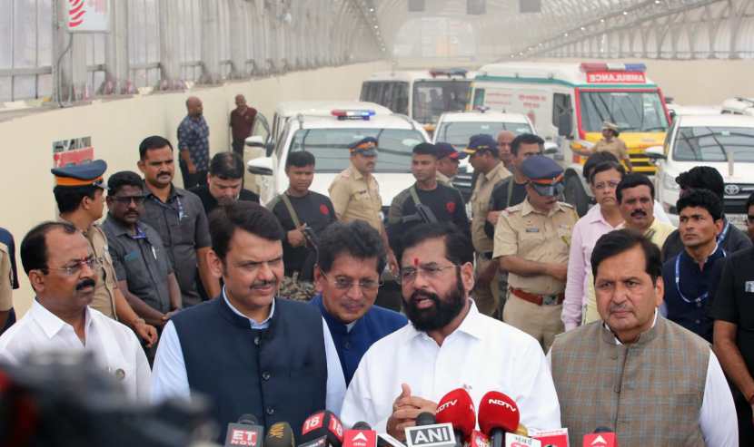 cm Eknath shinde at coastal road 