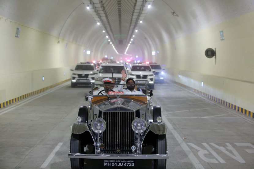 cm Eknath shinde at coastal road 