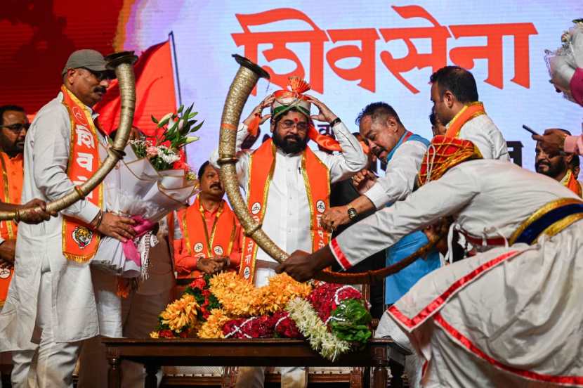 eknath shinde at shivsena melava in worl mumbai latest speech