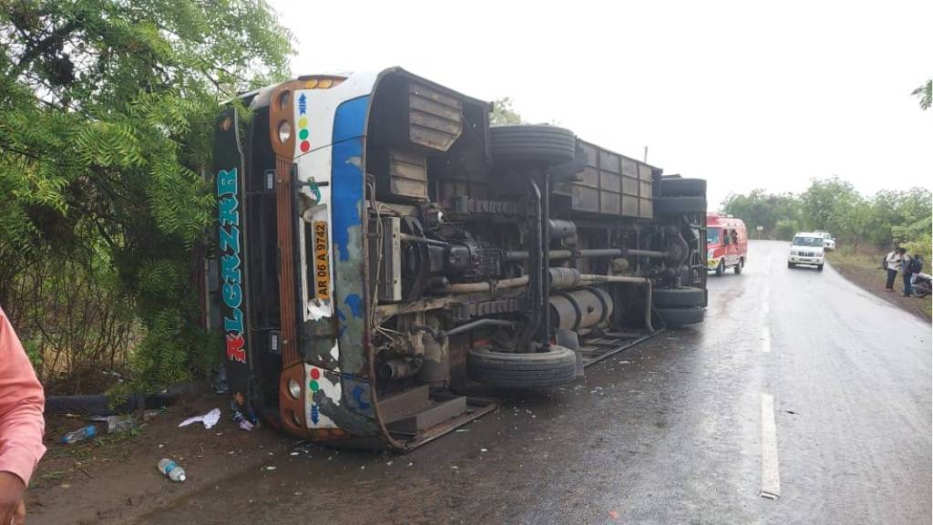 passengers injured after speeding private passenger bus overturned