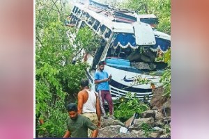 Nine killed in terror attack Vaishnodevi pilgrims bus crashes into valley after firing