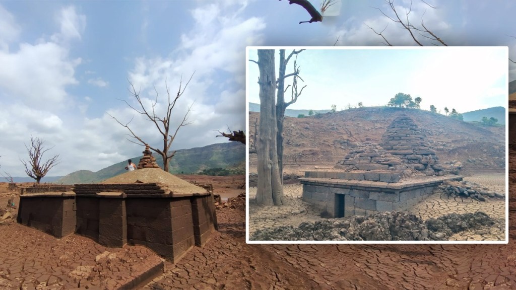 satara district, Balkawadi Dam water, temple ruins