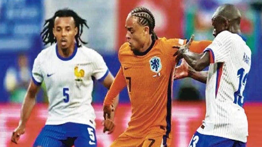 France vs Netherlands in the Euro Football Tournament Controversy caused by a goal disallowed for the Netherlands