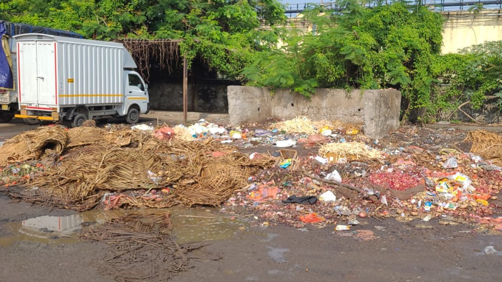 Garbage in APMC onion market navi Mumbai