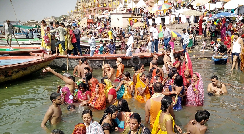 Devotees on Ganga Dussehra