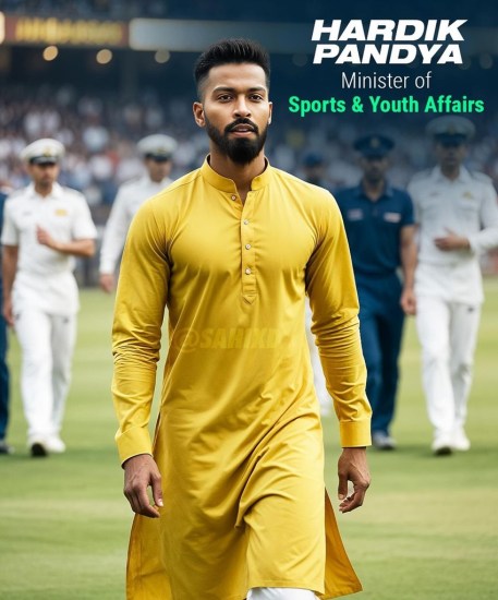 Hardik Pandya Minister of Sports and Youth Affairs