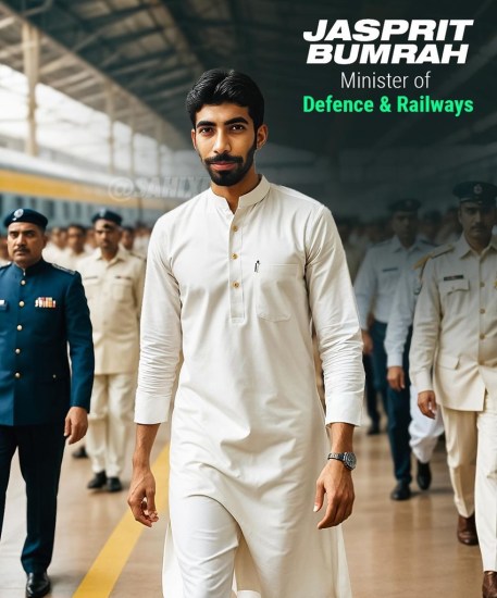 Minister of Defense and Railways Jasprit Bumrah