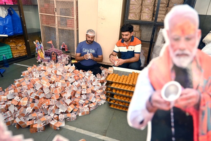 BJP preparing sweets