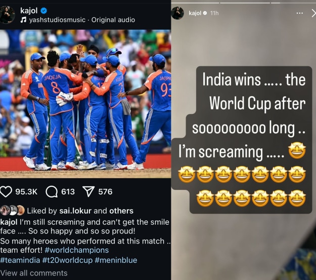 kajol T 20 worldcup won by india bollywood celebrity wishes shared social Media post