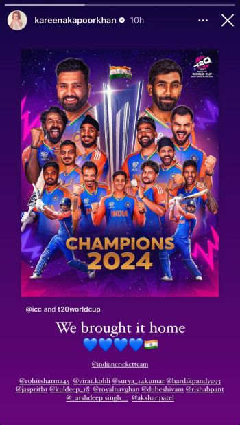 kareena kapoor T 20 worldcup won by india bollywood celebrity wishes shared social Media post
