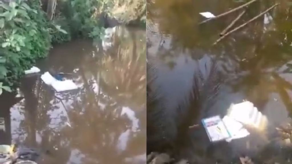 mob throws EVM VVPAT machine in pond