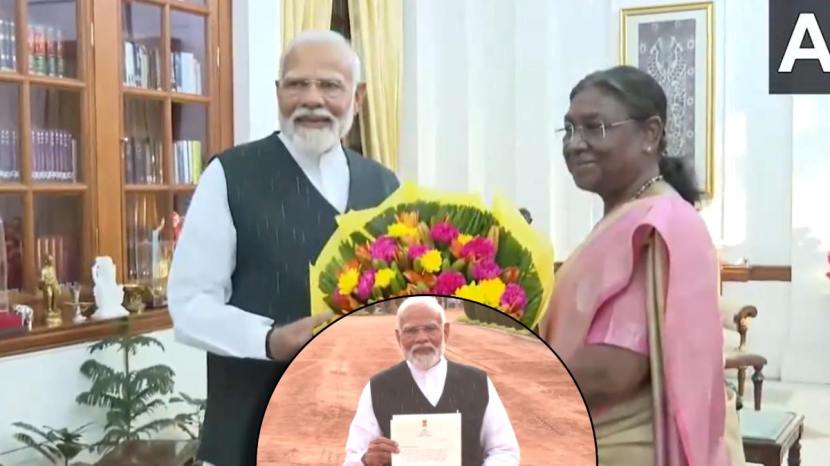 Narendra Modi met President Droupadi Murmu at Rashtrapati Bhavan on Friday