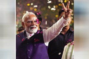 Narendra Modi third historic victory in a row is showered with praise
