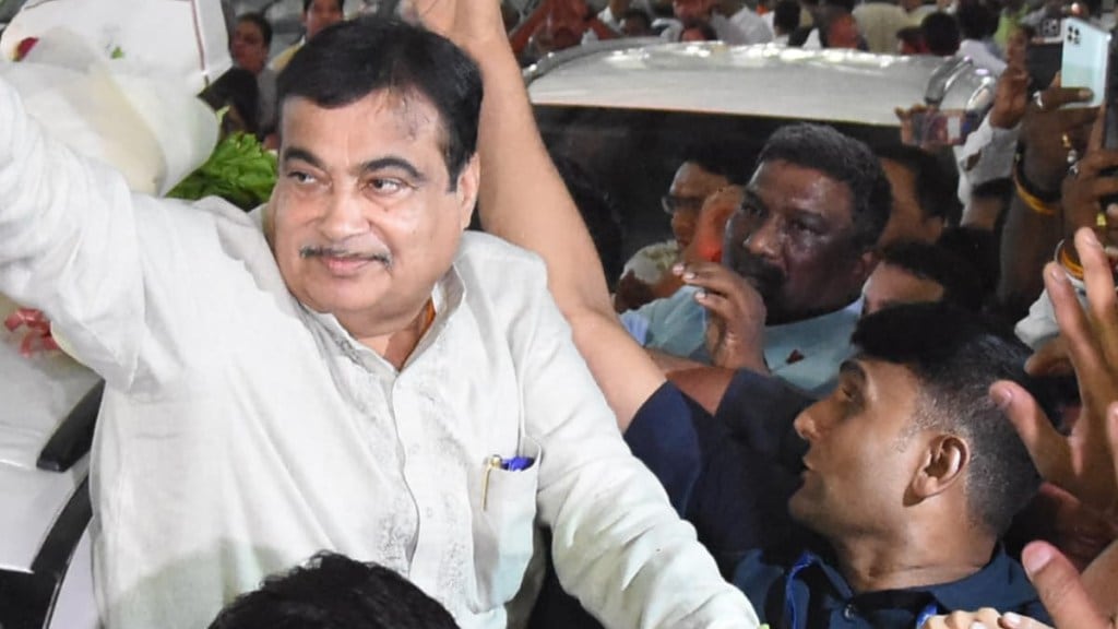 Nitin Gadkari arrived in Nagpur after being inducted into the cabinet for the third time