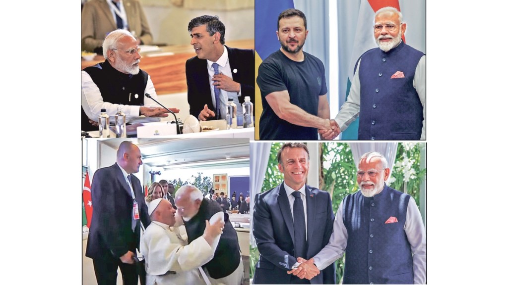 g7 summit Italy pm modi meets macron sunak and zelensky