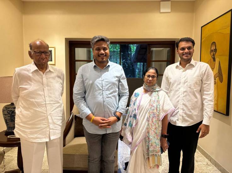 sharad pawar. rohit pawar, mamata banerjee and yugendra pawar