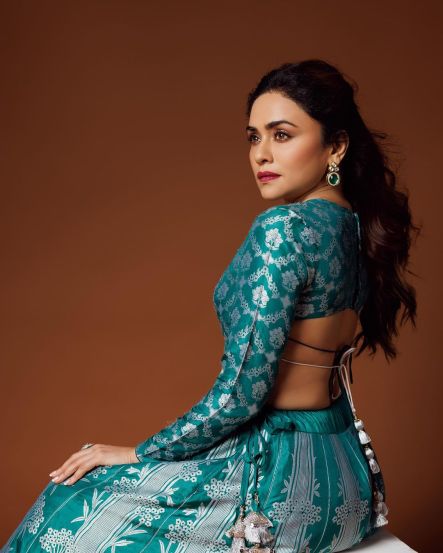 Amruta Khanvilkar Pink Floral Skirt