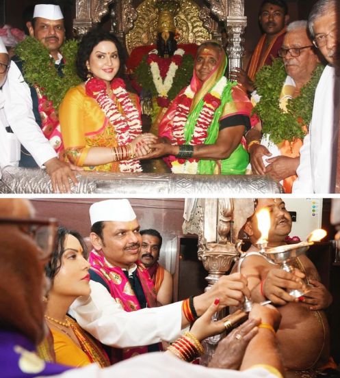 Amruta Fadnavis And Devendra Fadnavis in Pandharpur Last Year Kartki Ekadashi 