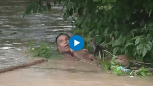 Assam Floods Man risks life to rescue calf from drowning