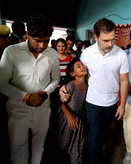 Rahul Gandhi meets bereaved families of Hathras stampede