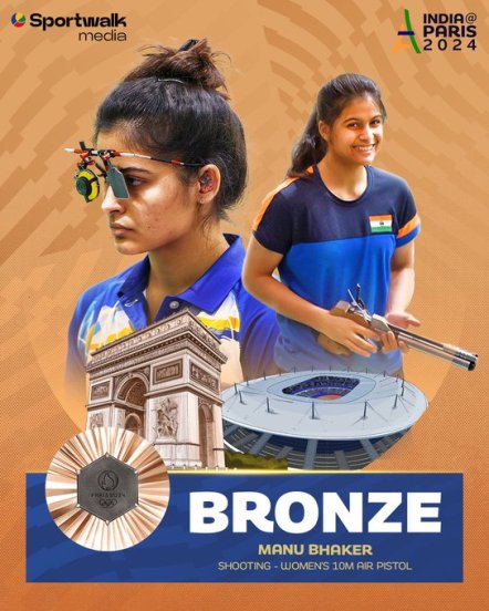 Manu Bhaker Wins Bronze Medal For India