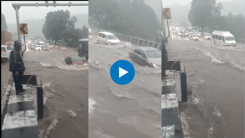 Waterlogged Mumbai-Pune Expressway Causes Trouble for Drivers after Heavy rain fall in Lonavla Ghat