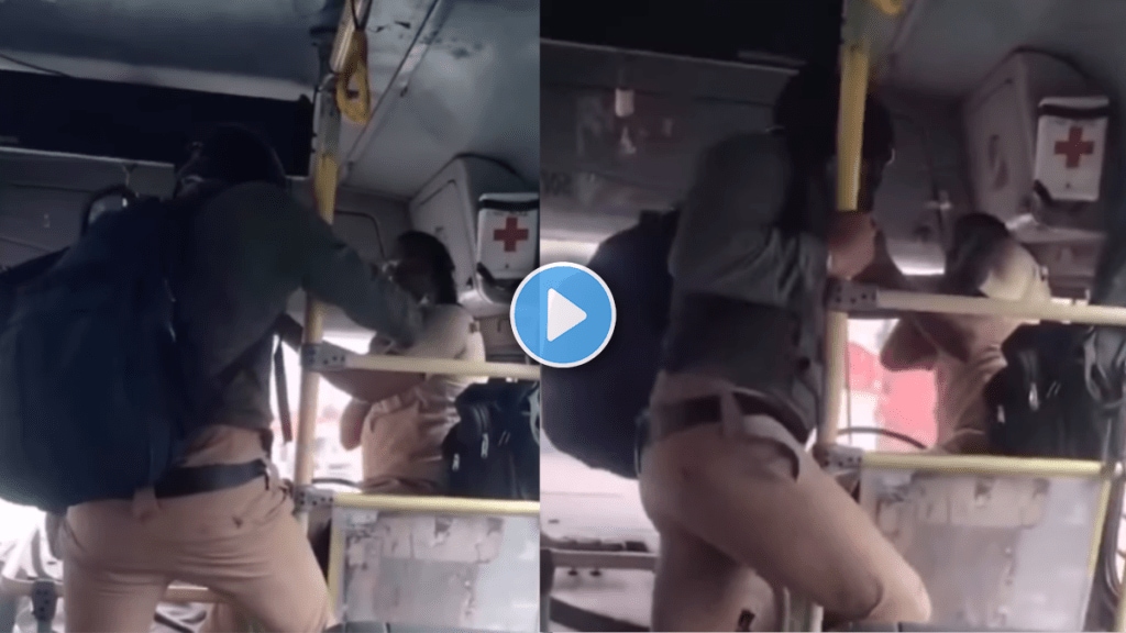 Policeman Fiercely Assaults PMPML Bus Driver