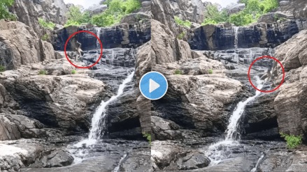 A young man's foot fell from a high waterfall and Thriller Video Viral