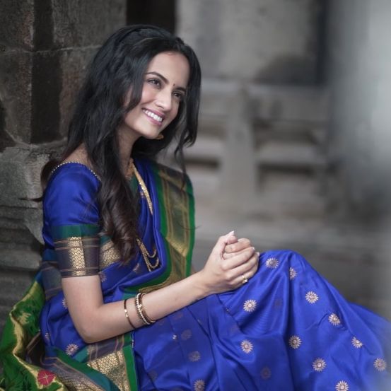 Ketaki Mategaonkar Blue Paithani Saree