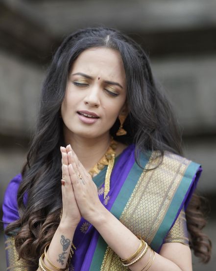 Ketaki Mategaonkar Blue Paithani Saree