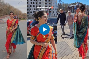 Marathi gir is walking around in Russia netizens are shocked after seeing the viral video